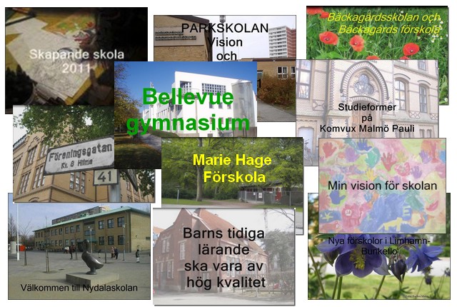 Flera bilder på olika skolor i Malmö.