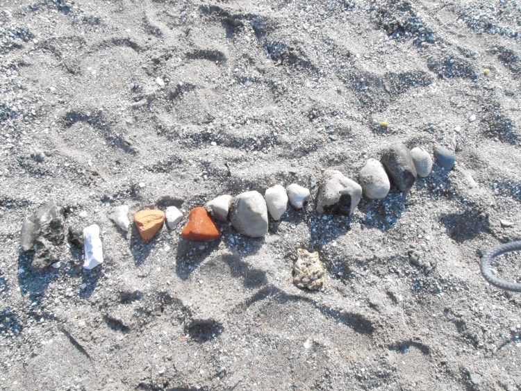 Stenar på strand.