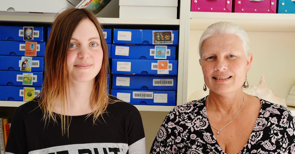 Hanna Ohrberg och Anette Larsson inne på Pyrets förskola.