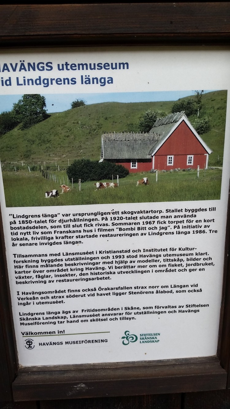 Informationsskylt från Havängs utemuseum.