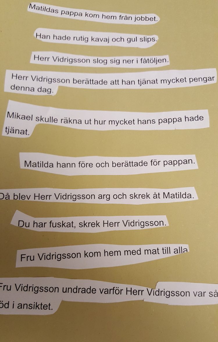 Dialog uppklistrad på plansch.