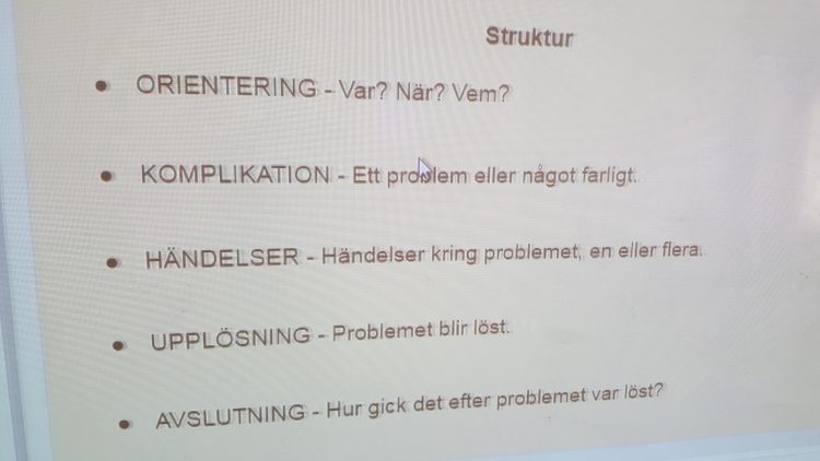 Struktur står på datorns skärm.