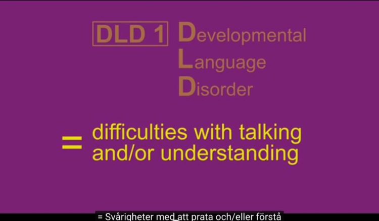 Text om att DLD står står difficulties with talking and/or understanding.