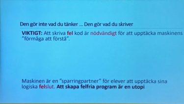 Skärmbild med citat om att programmera.