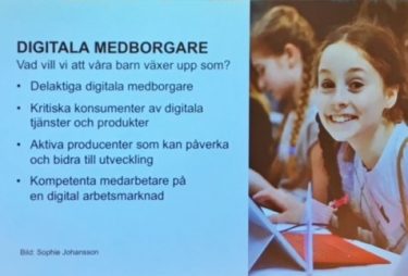 Presentation med lista över digitala medborgare.