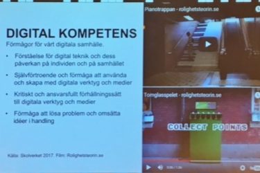 Presentation med lista över digital kompetens.