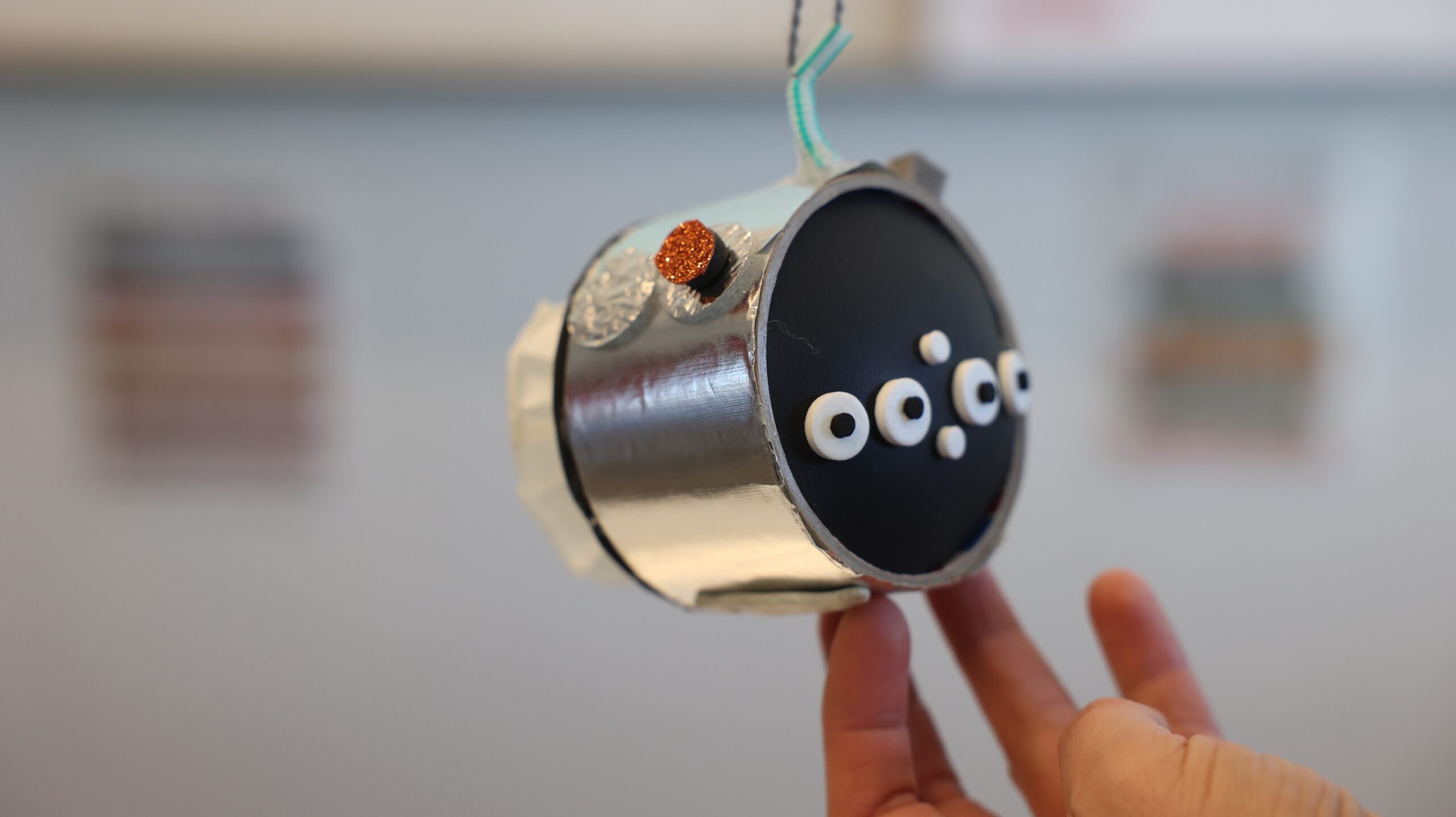 Närbild på prototypen för 'Rocket-timer'.