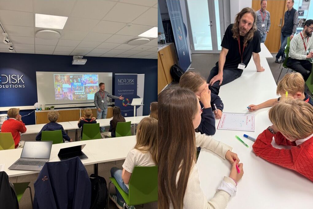 Representanter från Softhouse har genomgång med eleverna.