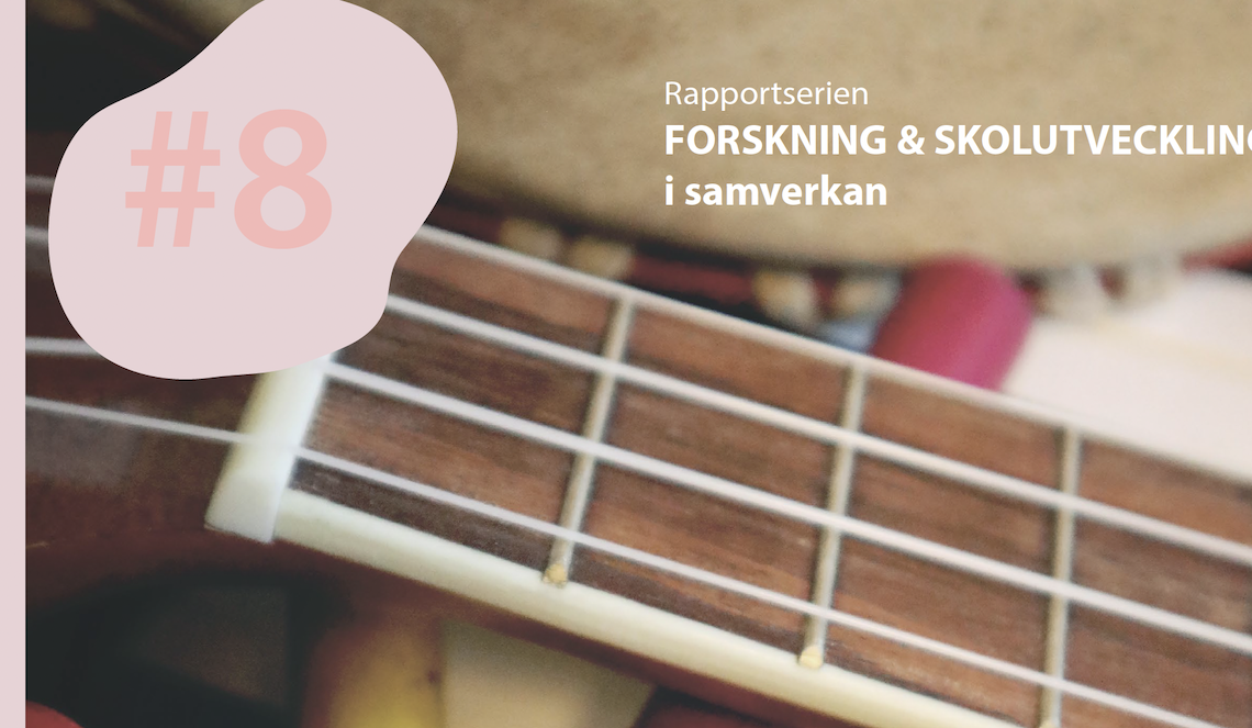 Omslaget till rapporten om musik i förskolan visar en närbild på strängar.