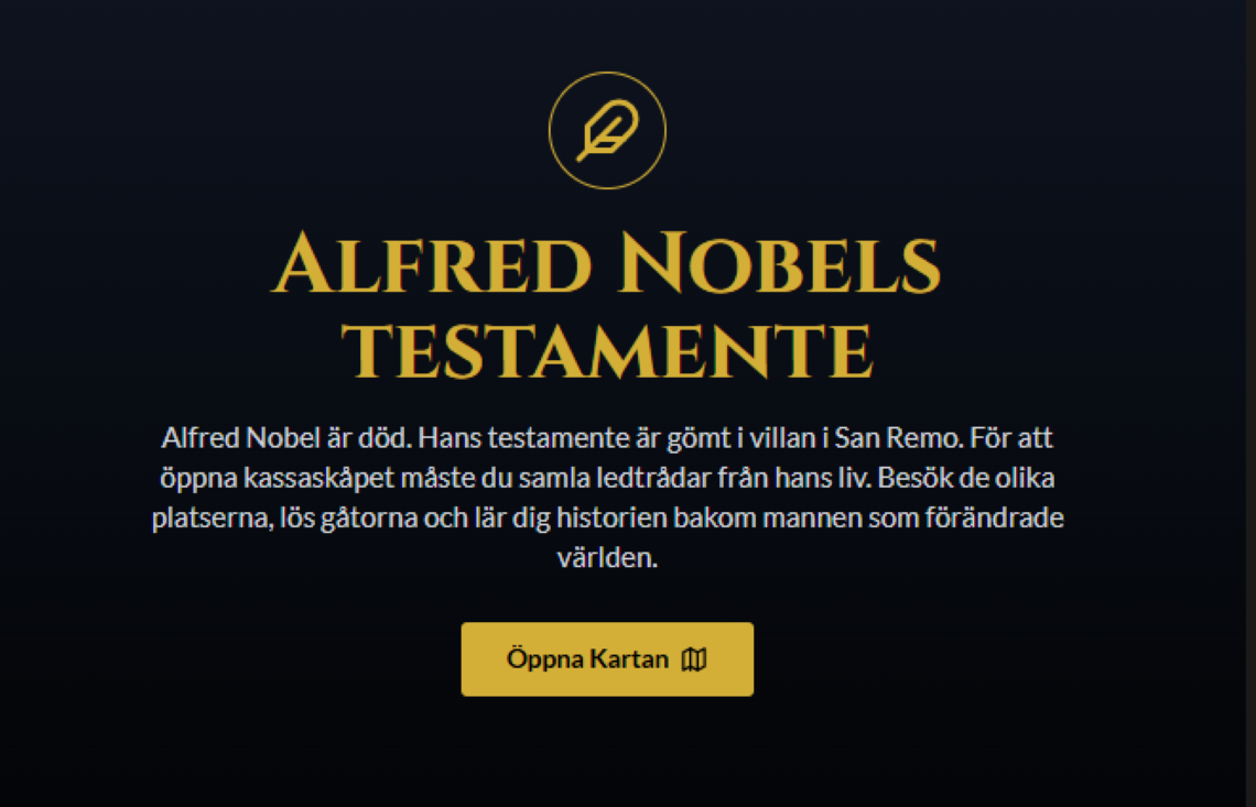 Alfred Nobels testamente som Escape Room