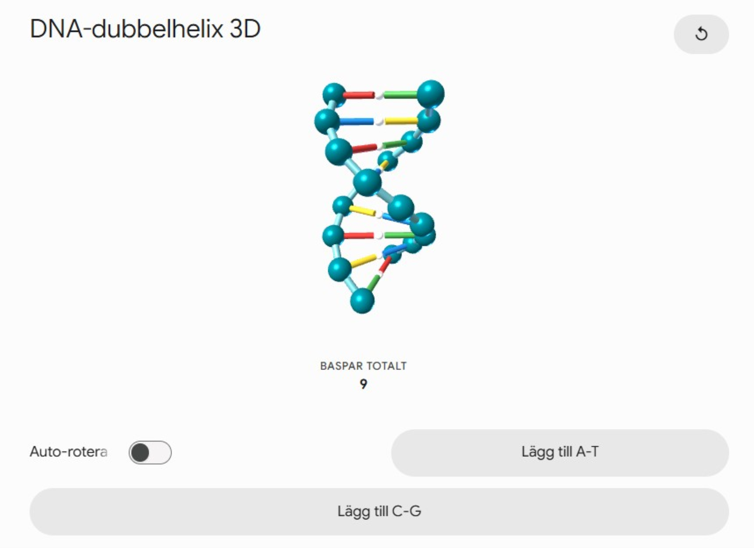 En interaktiv 3D-simulering av en DNA-molekyl